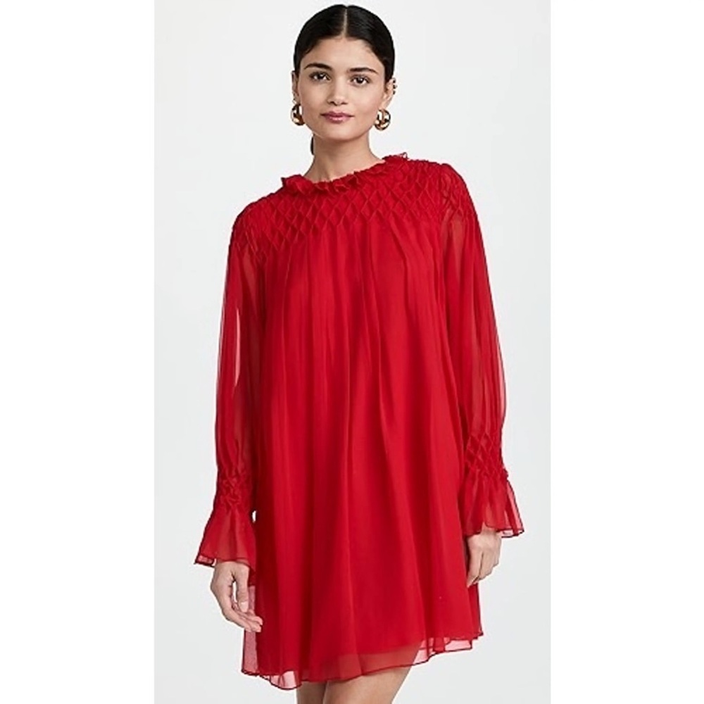 Rebecca Taylor 100% Silk Smocked Holiday Dress